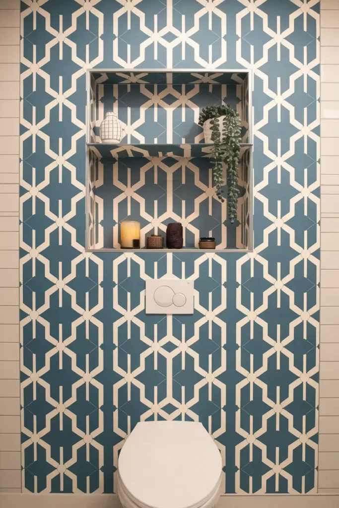 Wallpapered Background Shelves