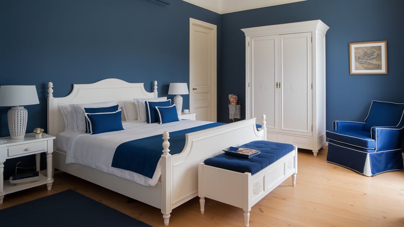 White and Blue Bedroom