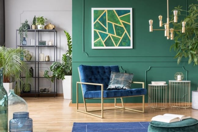 Green and Blue Living Room