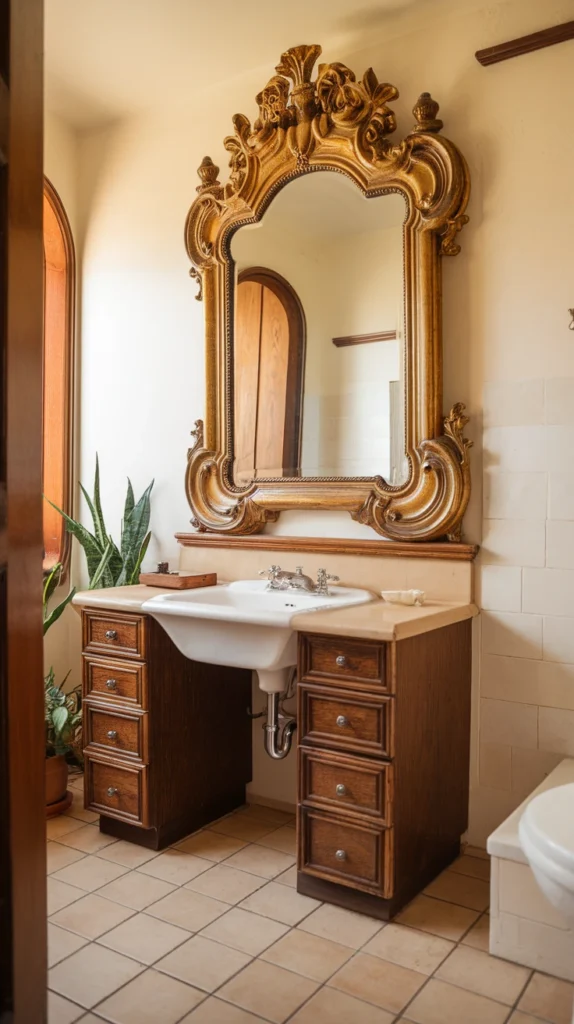 Antique Gold-Framed Mirror