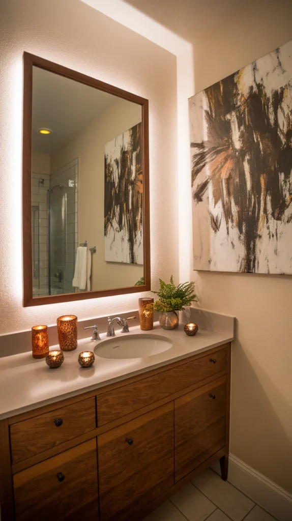 Backlit Mirror for a Warmer Glow