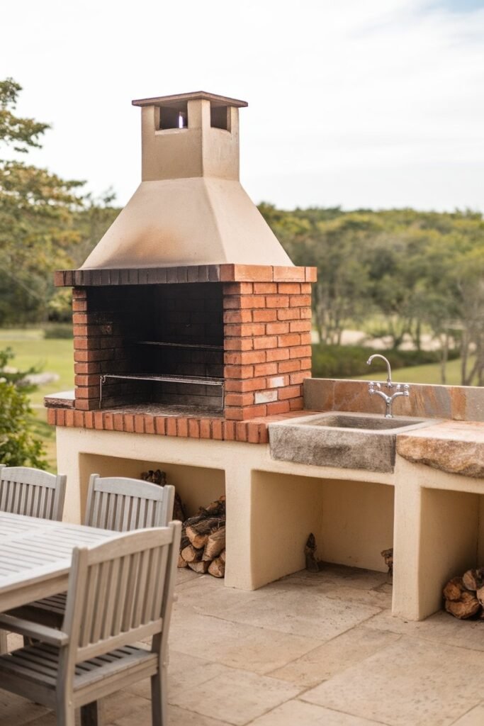 Built-In Brick BBQ 