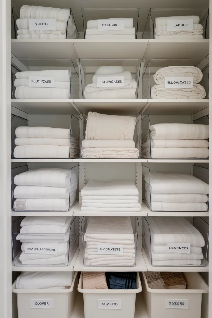 Divide Your Linen Closet’s Shelves