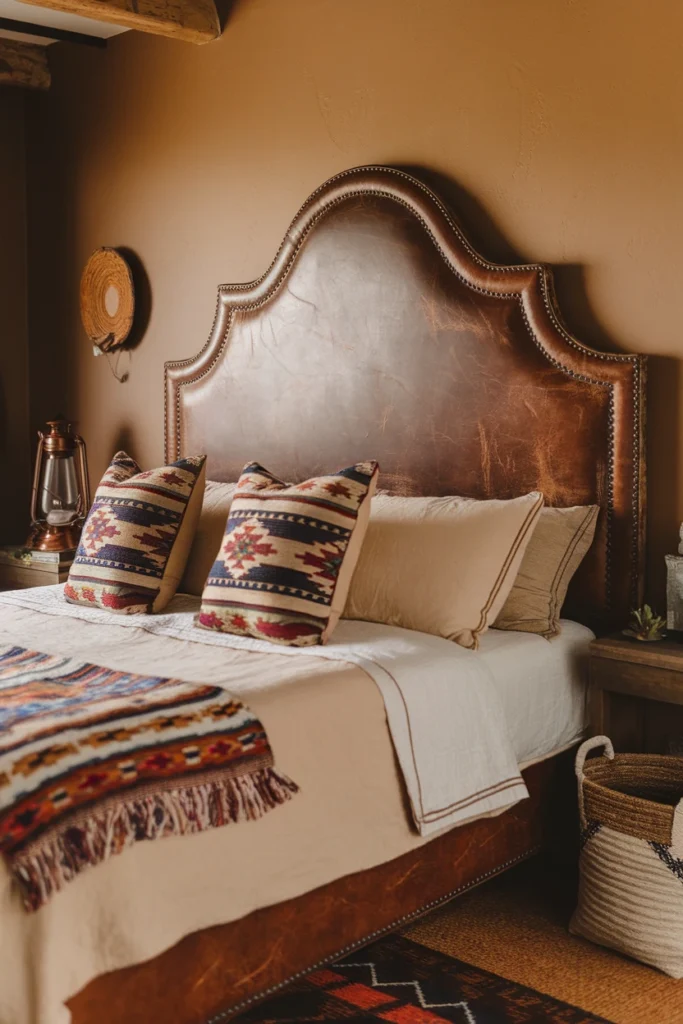 Incorporate a Rich Leather Headboard