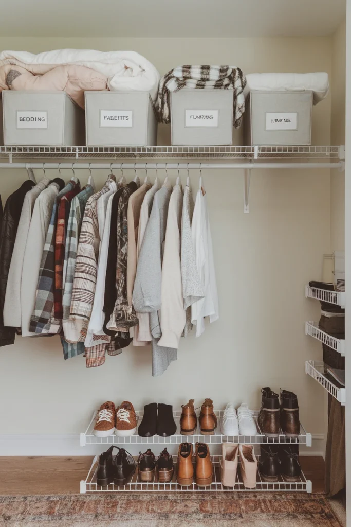 Keep Bedding in the Top of Your Closet