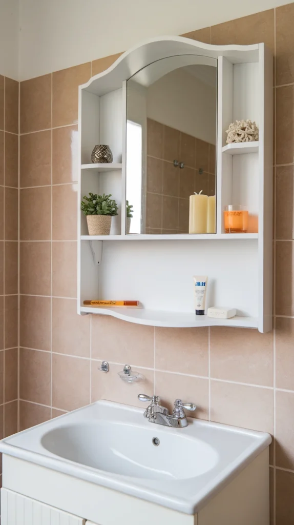 Mirror with Built-In Shelves