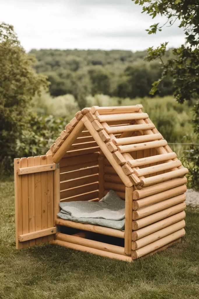 Natural Wooden Kennel
