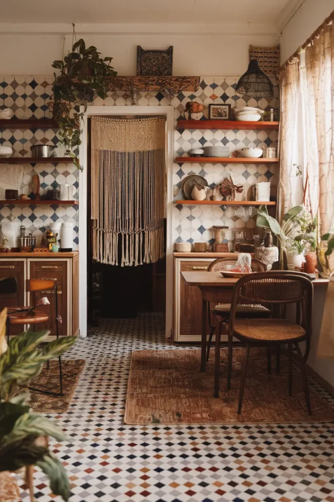 Patterned Moroccan floor tiles
