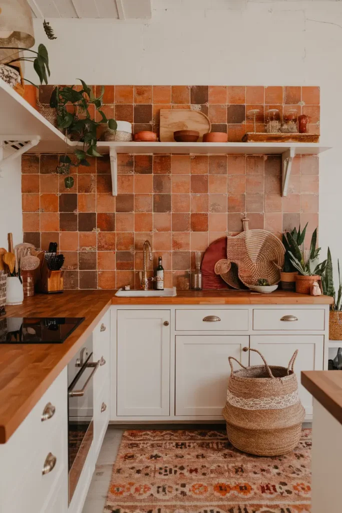 Terracotta tile backsplash