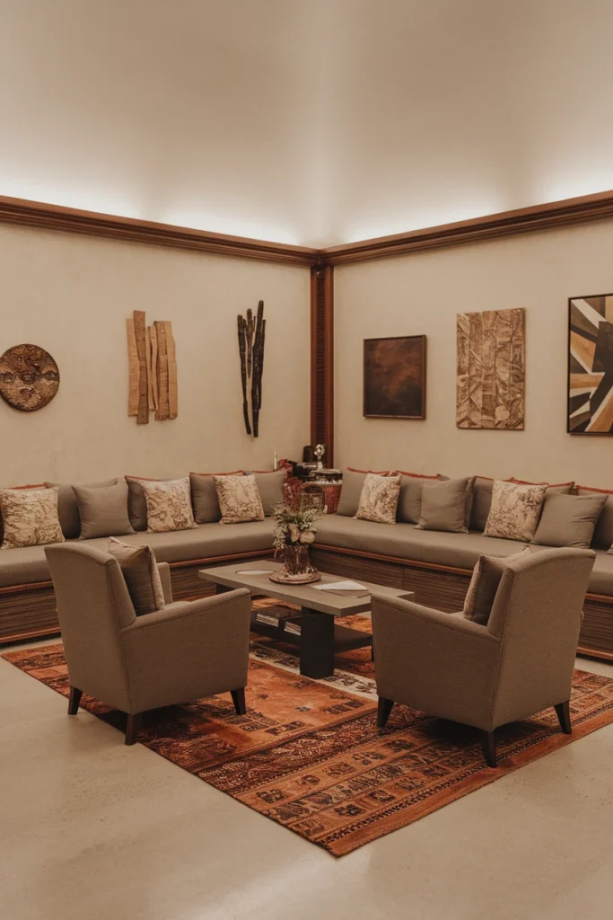 Armchairs Opposite a Sofa