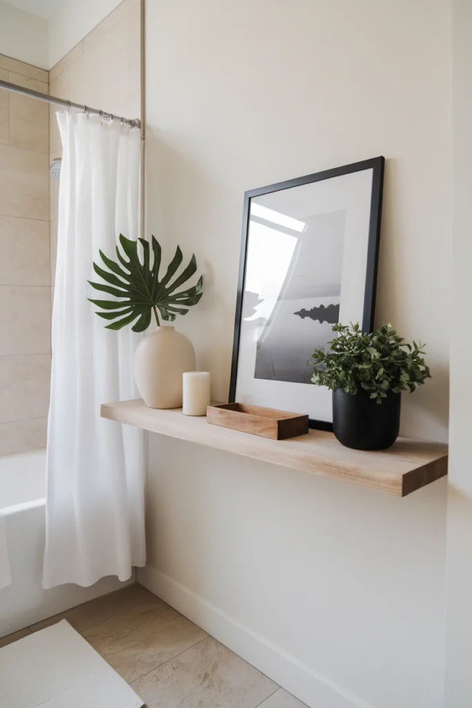 Floating Shelves with Art