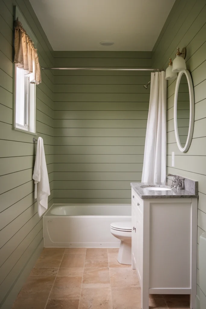 Green Shiplap Walls