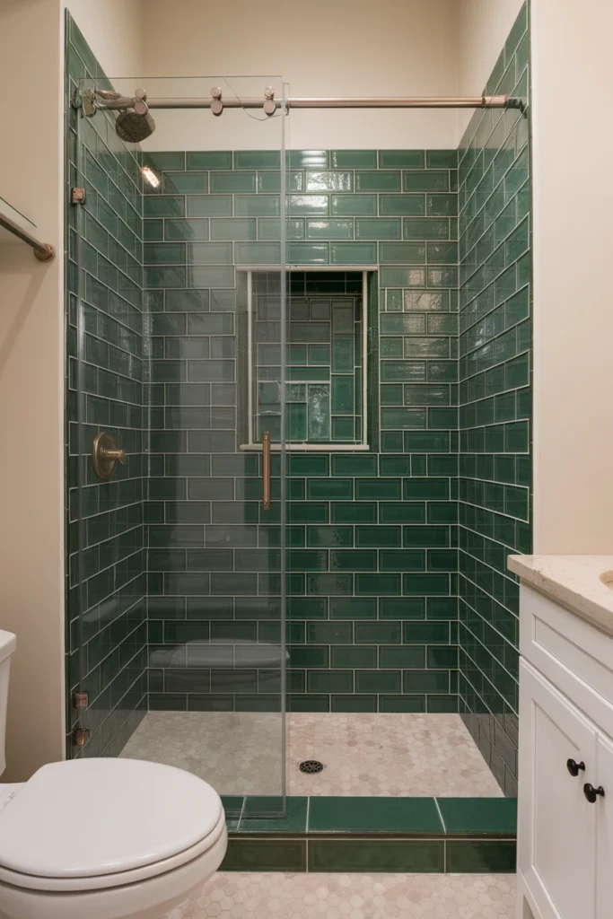 Green Tiles for the Shower