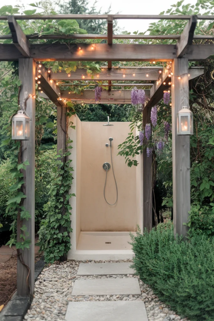 Outdoor Shower with Pergola