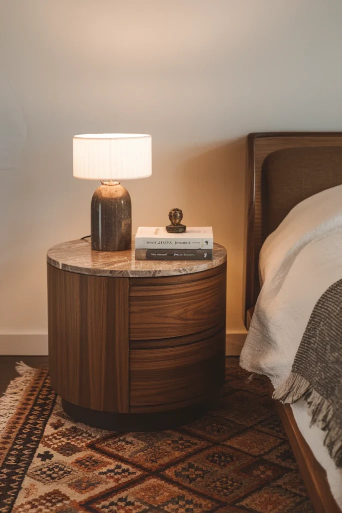 Round Nightstands for a Soft Touch