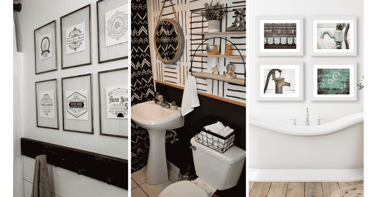 bathroom wall art idea