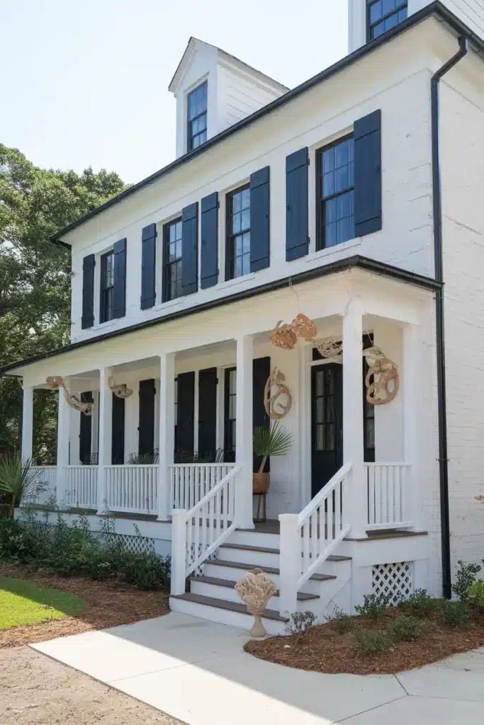 Coastal Charm Meets Black Trim