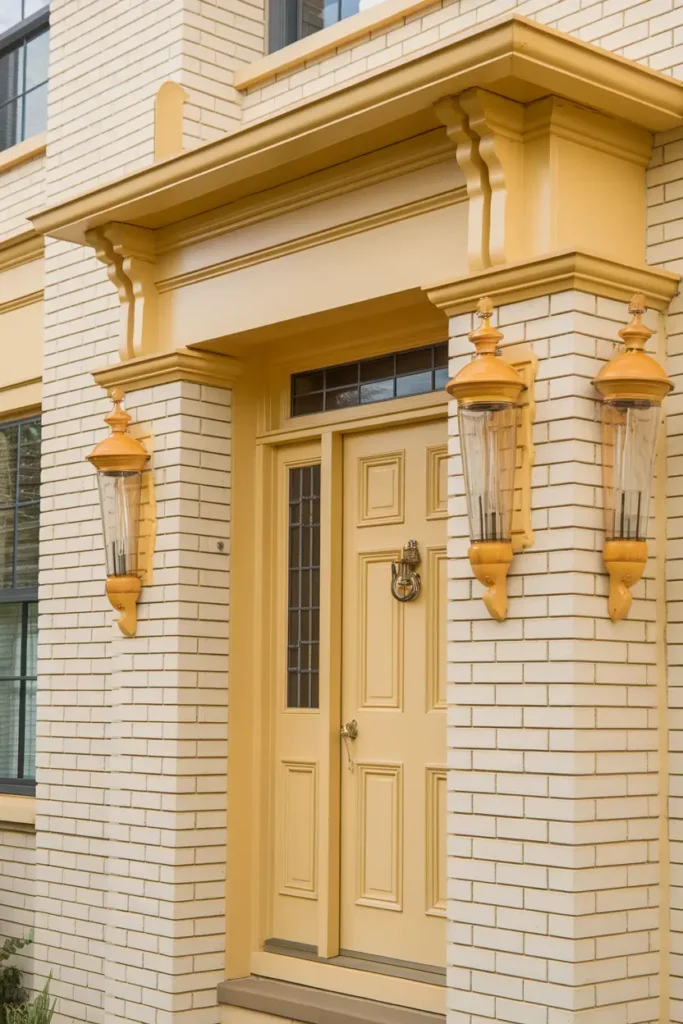 Creamy Alabaster and Golden Yellow
