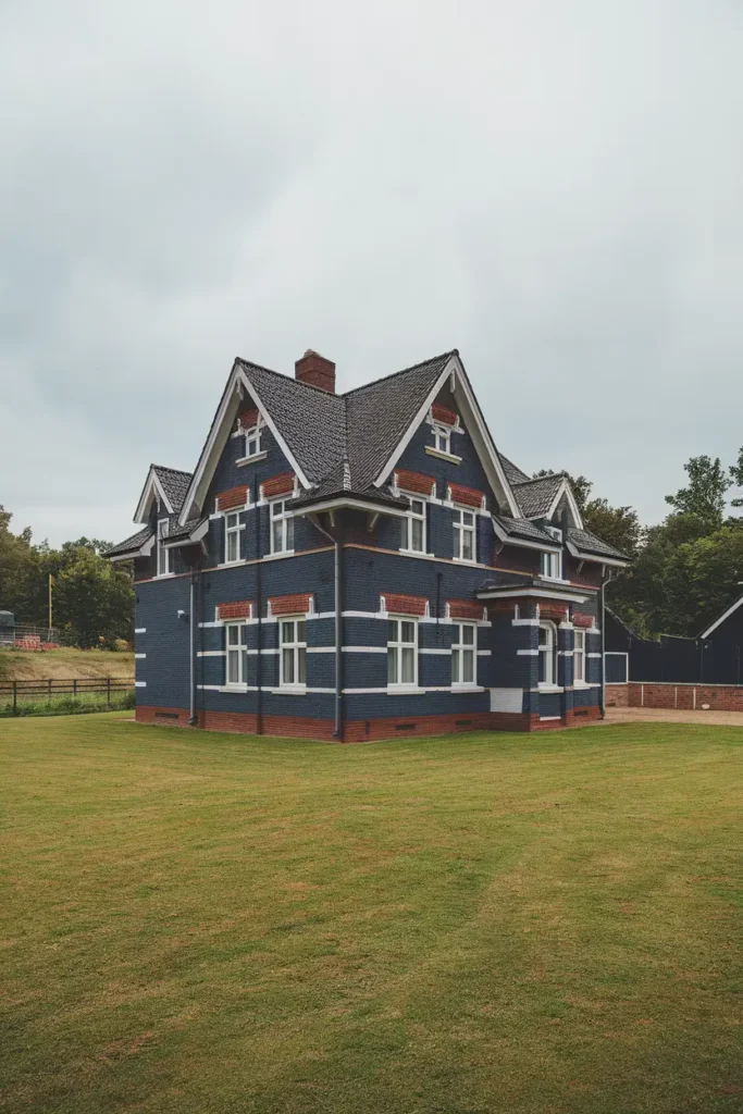 Dark Blue with White Trim