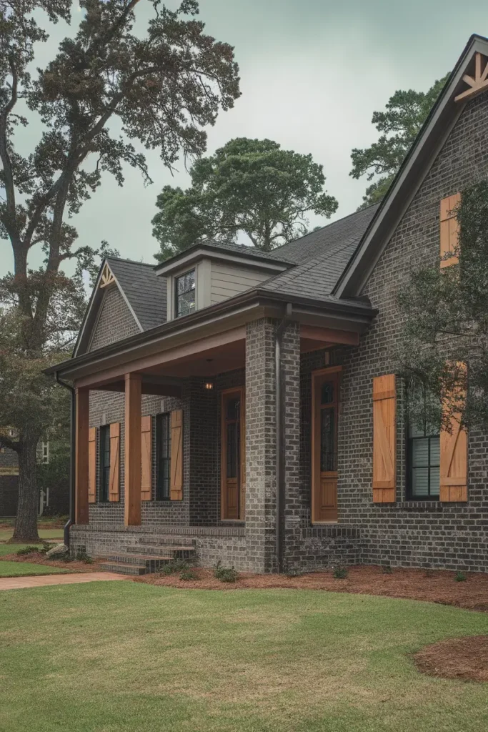 Dark Gray with Wood Tones
