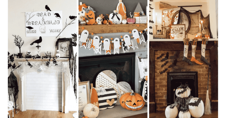 Halloween mantel decor