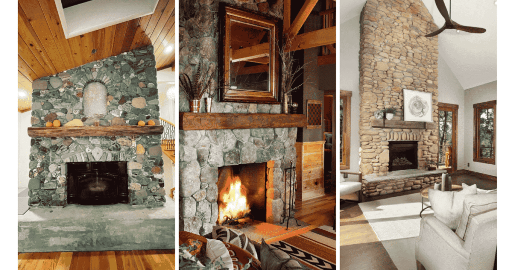River Rock Fireplace Ideas