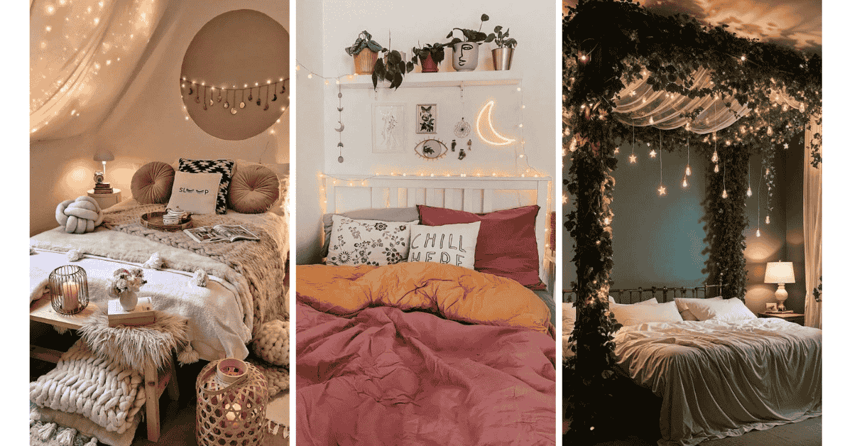 fairy lights bedroom