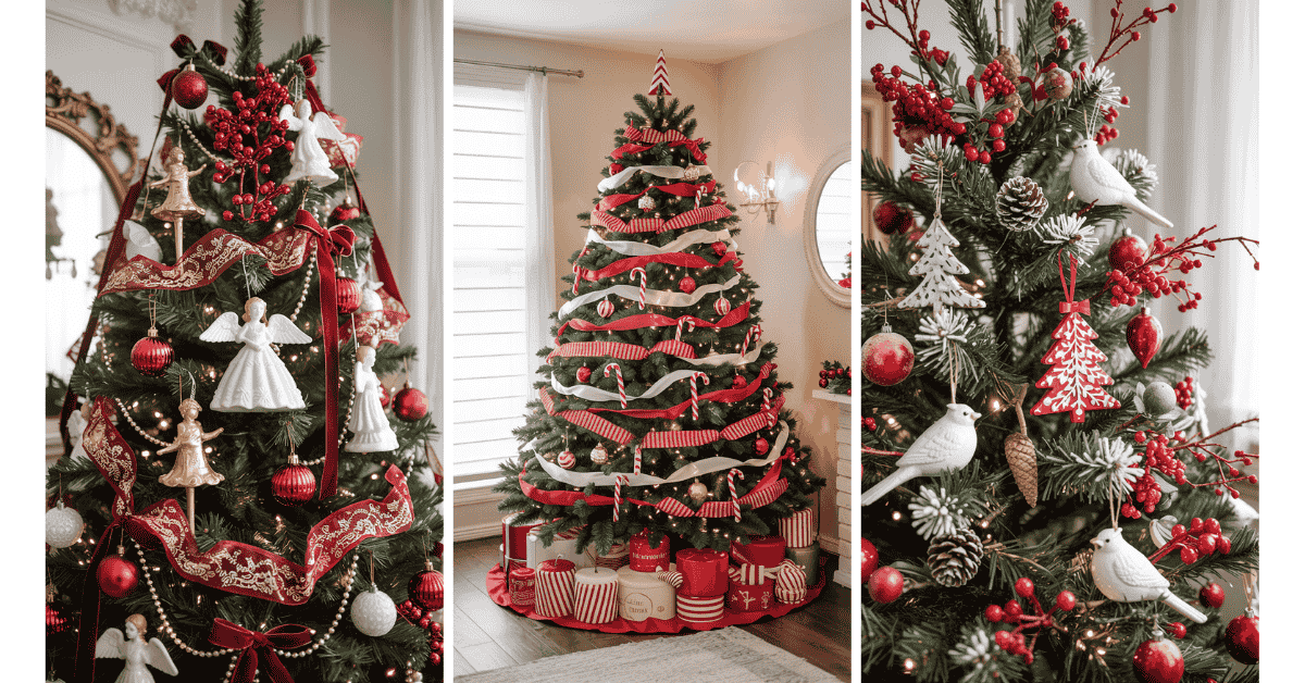 Red and White Christmas Tree Ideas