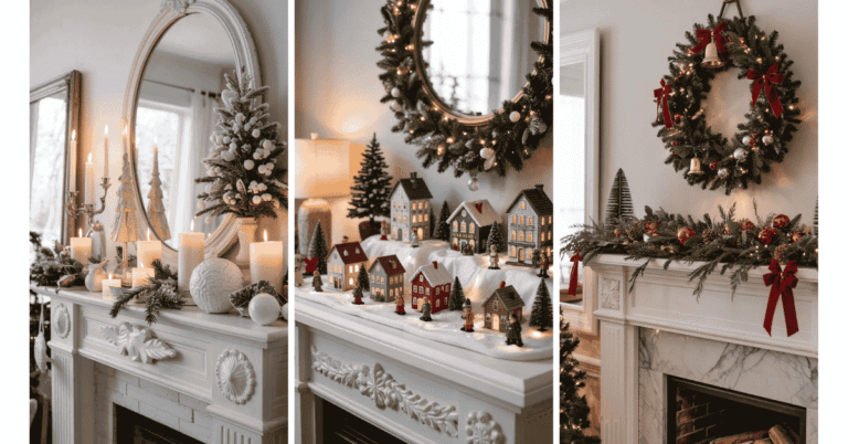 Winter Mantel Decorating